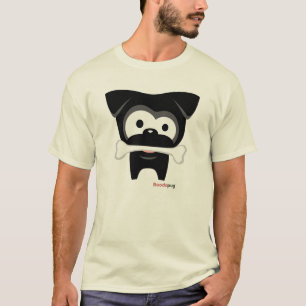 Camiseta Osso preto do Pug! T-shirt (cores claras)