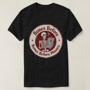 Camiseta Ossos Antes dos Telefones Humor Arqueológico