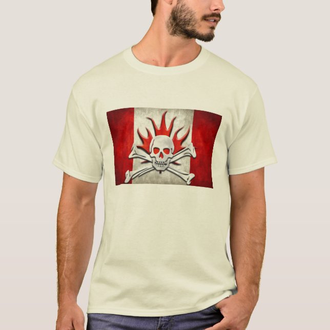 Camiseta Ossos canadenses da bandeira (Frente)