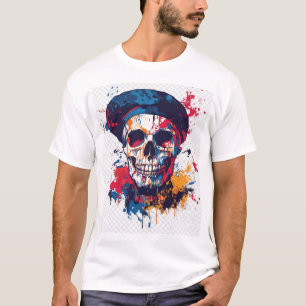 Camiseta Ossos Criativos � Caveira de Artista Engraçado