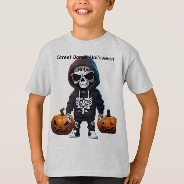 Camiseta Ossos da Rua: Rebelde do Halloween (Frente)