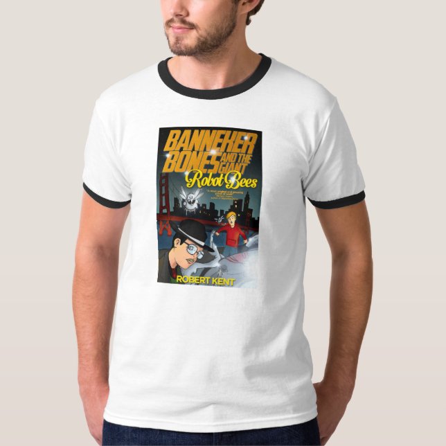 Camiseta Ossos de Banneker e as abelhas gigantes do robô (Frente)