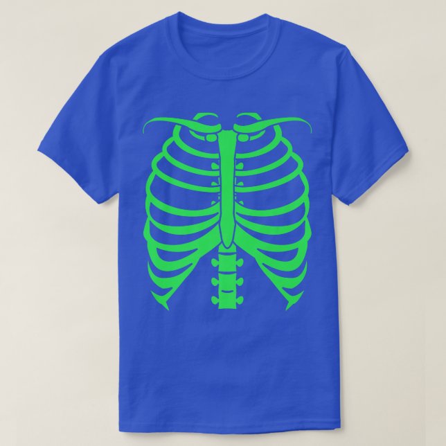 Camiseta Ossos do Esqueleto Verde de Halloween  (Frente do Design)