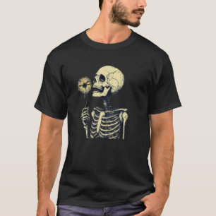Camiseta Ossos e Flores na Brisa para Dândi Esqueleto