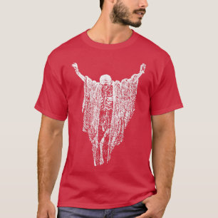 Camiseta Ossos secos Pastel Gótico negro esqueleto assustad