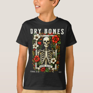 Camiseta Ossos Secos Revivem Esqueleto Divertido Floral Chr