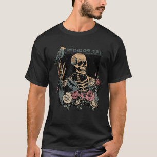 Camiseta Ossos Secos Vêm À Vida, Esqueleto Cristão Ezekiel