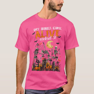Camiseta Ossos Secos Vêm à Vida Ezequiel 37 Esqueleto Dança
