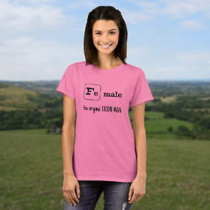 Camiseta Ostenta o homem do Fe do elemento do ferro da