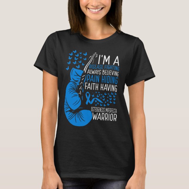 Camiseta Osteogenesis Imperfecta Warrior Awareness Ribbon (Frente)