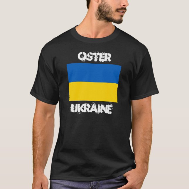 Camiseta Oster, Ucrânia com Casaco de armas ucraniana (Frente)