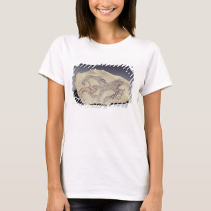 Camiseta Ostracon que descreve um cão que persegue uma