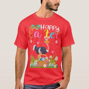 Camiseta Ostrich Bird Bunny Ovo Caça Funny Ostrich Happy