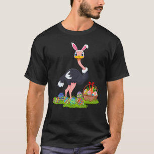 Camiseta Ostrich Bird Easter Ovo Caça Bunny Ostrich Leste