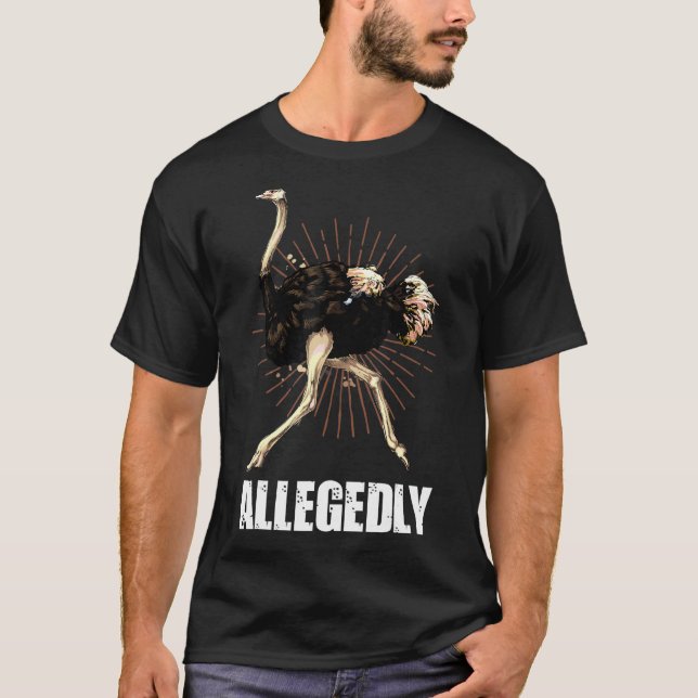 Camiseta Ostrich Birdwatcher Birdwatcher Alegadamente Ostri (Frente)