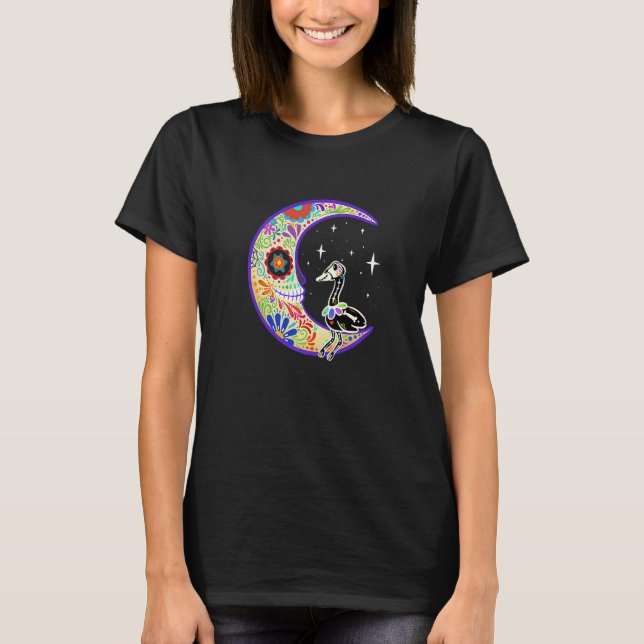 Camiseta Ostrich Dia De Los Muertos Skeleton (Frente)