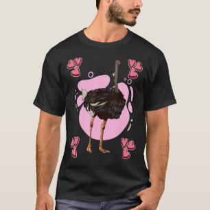 Camiseta Ostrich Heart Design Bird Stuff Ostrich