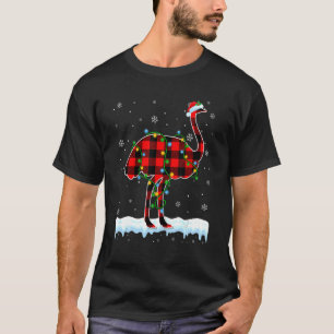 Camiseta Ostrich Natal Santa Hat Animais Fofos Xmas Lig