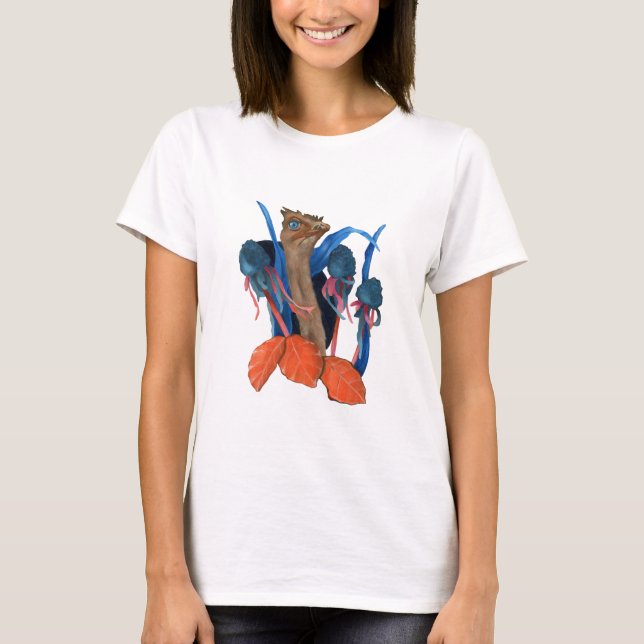 Camiseta Ostrich with leaves (Frente)