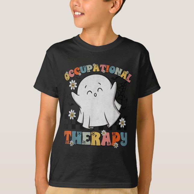 Camiseta Ot Occupational Therapy Halloween Retro Ghost Ot H (Frente)
