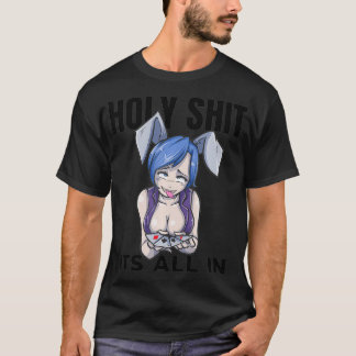 Camiseta Otaku Ahegao Poker Ecchi Etchi Hentai Lewd Senpai