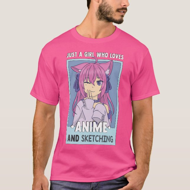 Camiseta Otaku Anime Girl, Apenas Uma Menina Que Ama Anime  (Frente)