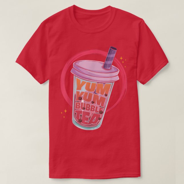 Camiseta Otaku Boba Bubble Tea Lover Yum Bubble Tea (Frente do Design)