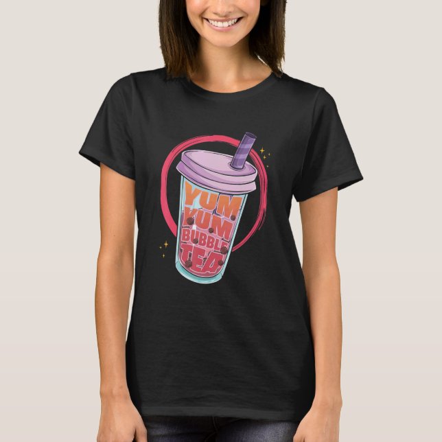 Camiseta Otaku Boba Bubble Tea Yum Yum Bubble Tea (Frente)