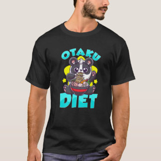 Camiseta Otaku Diet Cute Kawaii Anime Panda Comendo Ramen