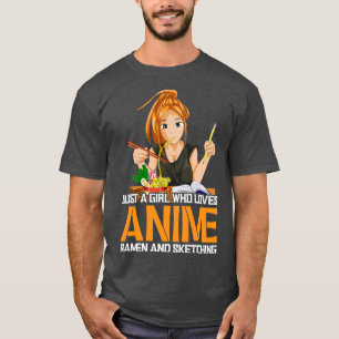 Camiseta Otaku Girl Ramen Desenhando Animes