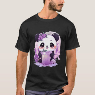 Camiseta Otaku Kawaii Anime Panda Bebe Boba Tea Bubble