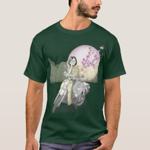 Camiseta Otaku Manga Anime Girl Japonesa Cherry Blossom Sak