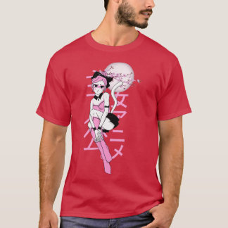Camiseta Otaku Manga Anime Girl Japonesa Cherry Blossom Sak