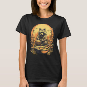 Camiseta Otaku Raccoon come Comida japonesa Ramen Noodles 1