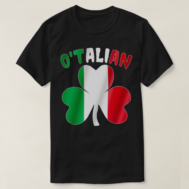 Camiseta Otalian Italiano Funny Dia de São Patrício Italia  (Frente do Design)