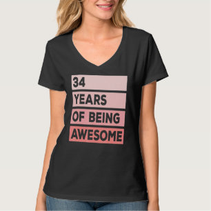 Camiseta Ótima Há 34 anos de ser incrível 34.º aniversário