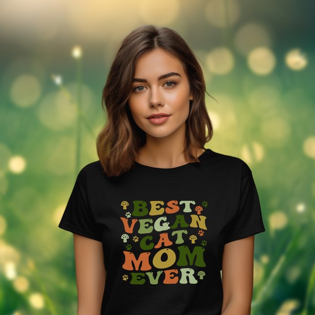Camiseta Ótima Mãe Gato Vegan, Colores Retrovisores (Criador carregado)