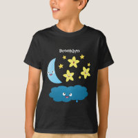 Ótimas estrelas cantoras, lua e desenhos em nuvem