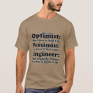 Camiseta Otimista: O Vidro É Pessimista De Meio Cheio: O G