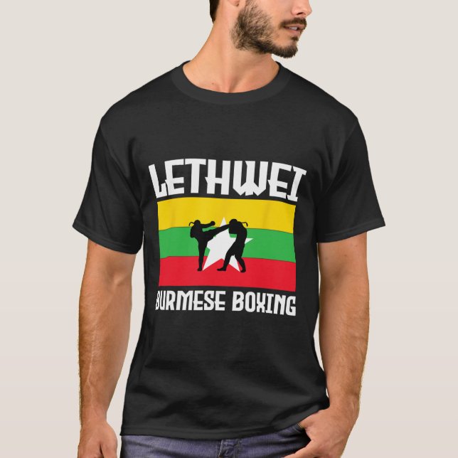 Camiseta Ótimo Conjunto de Lethwei Boxe Birmanês Chute Mma  (Frente)