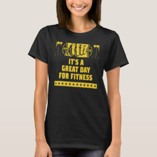 Camiseta Ótimo Dia para Humor de Treino de Fitness Ginásio