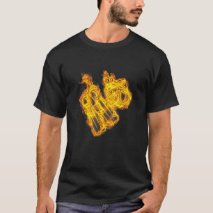 Camiseta Ótimos Pés de Pato e Óculos de Natação com Chamas