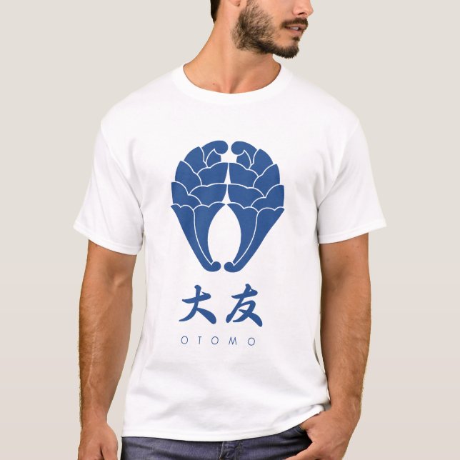 Camiseta Otomo Clan kamon com nome de clã (Frente)