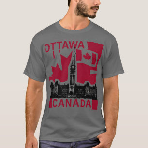 Camiseta Ottawa. Canadá. Bandeira canadense. Parliament Hil
