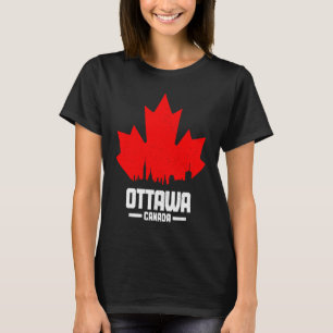 Camiseta Ottawa Quebec Canadá Folha de Bordo Bandeira Canad