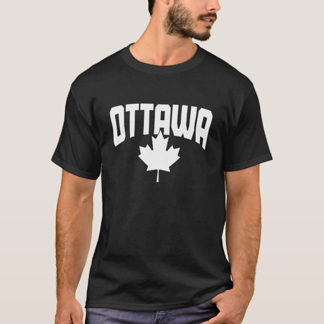 Camiseta Ottawa Quebec Canada Maple Leaf Red Canadian Flag  (Frente)