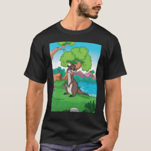 Camiseta Otter By Lake Procurando Peixe