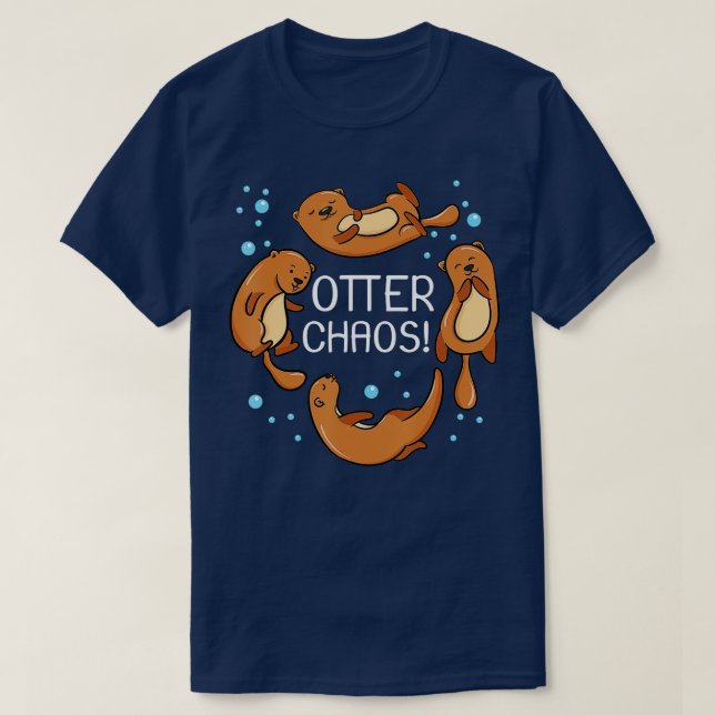 Camiseta Otter Chaos For Kids Cute Sleeping Pajama  (Frente do Design)