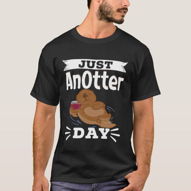 Camiseta Otter Coffee Just An Otter Day Caffeine Drinking P (Frente)