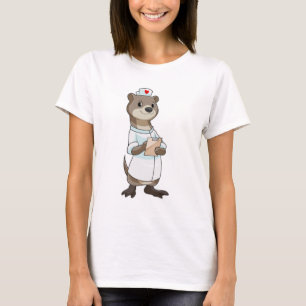 Camiseta Otter como Enfermeira com Coração